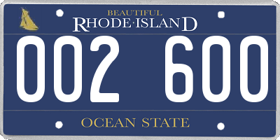 RI license plate 002600