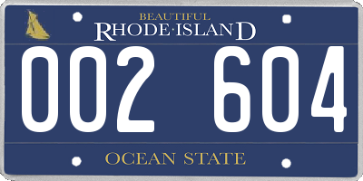 RI license plate 002604