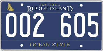 RI license plate 002605