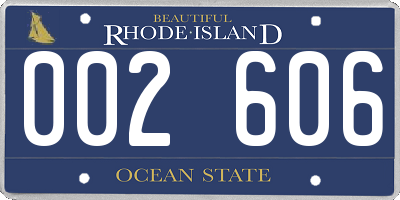 RI license plate 002606