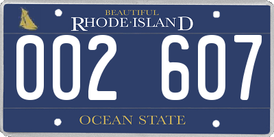 RI license plate 002607