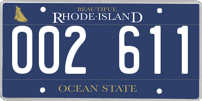 RI license plate 002611