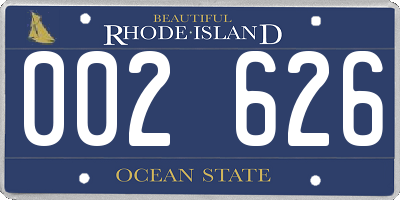 RI license plate 002626