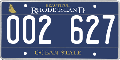 RI license plate 002627