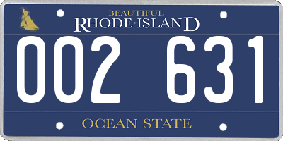 RI license plate 002631