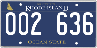 RI license plate 002636