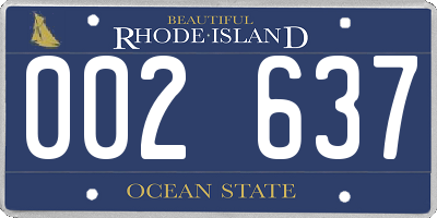 RI license plate 002637