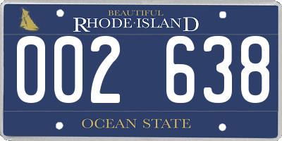 RI license plate 002638