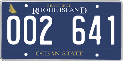 RI license plate 002641