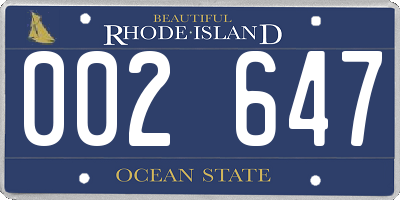 RI license plate 002647