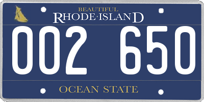 RI license plate 002650