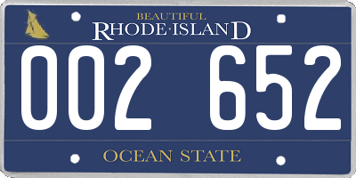 RI license plate 002652