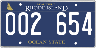 RI license plate 002654