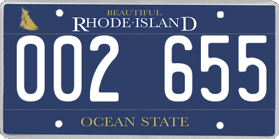 RI license plate 002655