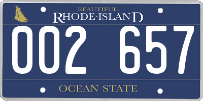 RI license plate 002657