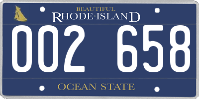 RI license plate 002658