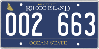 RI license plate 002663