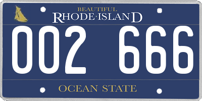 RI license plate 002666