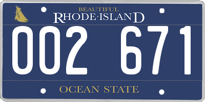 RI license plate 002671