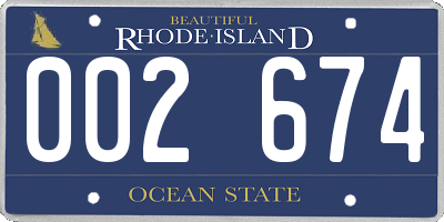 RI license plate 002674