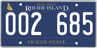 RI license plate 002685