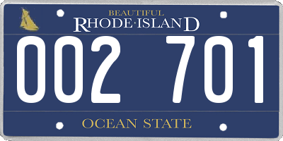 RI license plate 002701