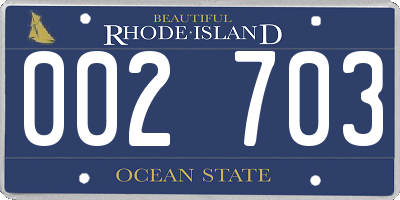 RI license plate 002703
