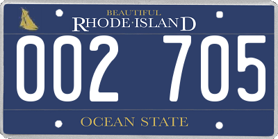 RI license plate 002705
