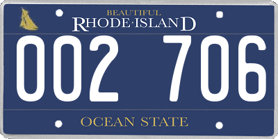 RI license plate 002706