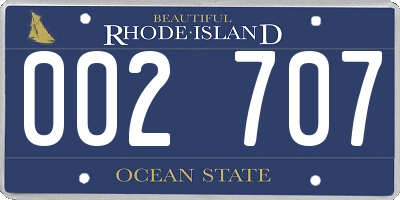 RI license plate 002707