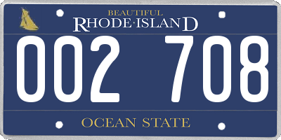 RI license plate 002708