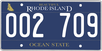 RI license plate 002709