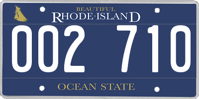 RI license plate 002710