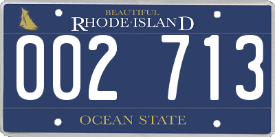 RI license plate 002713
