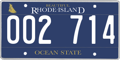 RI license plate 002714