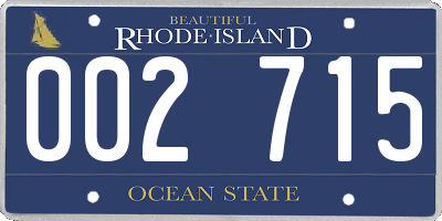 RI license plate 002715