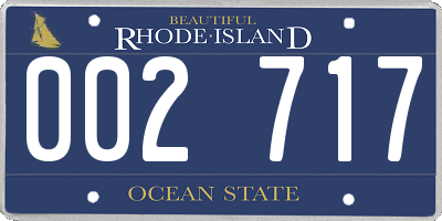 RI license plate 002717