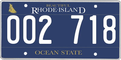 RI license plate 002718
