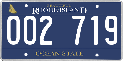 RI license plate 002719