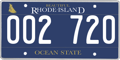 RI license plate 002720