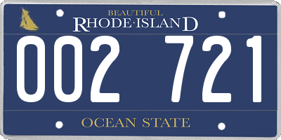 RI license plate 002721