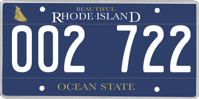 RI license plate 002722