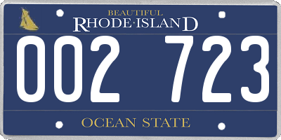 RI license plate 002723