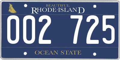RI license plate 002725