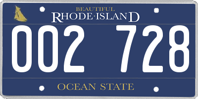 RI license plate 002728