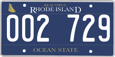 RI license plate 002729