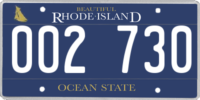 RI license plate 002730