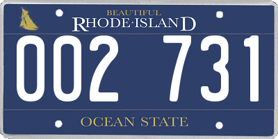 RI license plate 002731