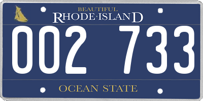 RI license plate 002733