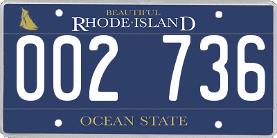 RI license plate 002736